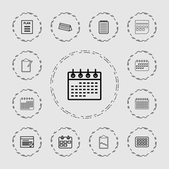 Collection of 13 agenda outline icons