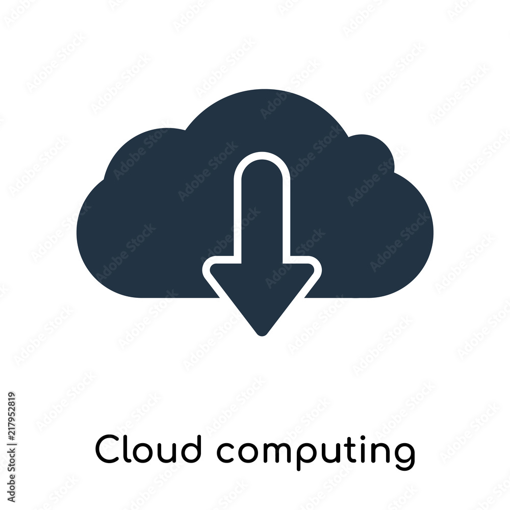 Poster cloud computing icon vector isolated on white background, cloud computing sign