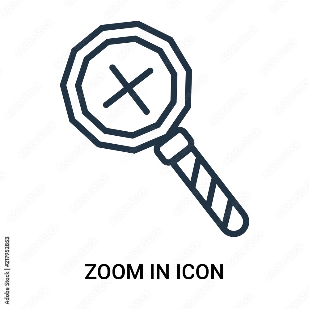 Poster zoom in icon isolated on white background. modern and editable zoom in icon. simple icons vector ill