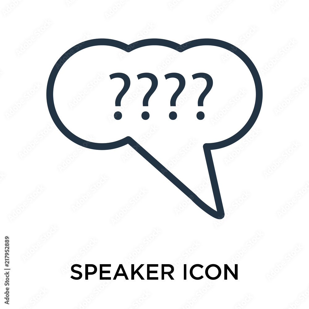 Poster speaker icon vector isolated on white background, speaker sign , thin symbol or stroke element desig