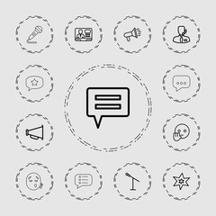 Collection of 13 speech outline icons