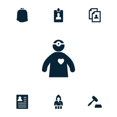 Collection of 7 occupation filled icons