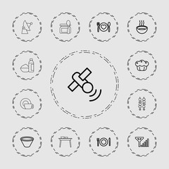 Collection of 13 dish outline icons