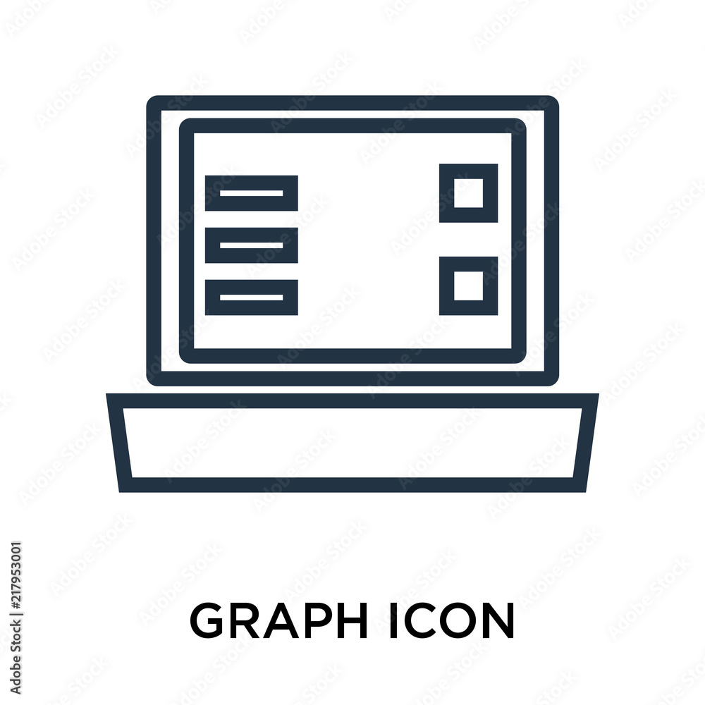 Poster graph icon vector isolated on white background, graph sign , thin symbol or stroke element design in