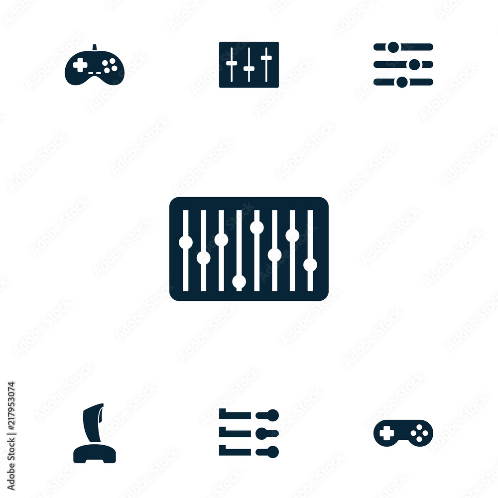 Poster collection of 7 console filled icons