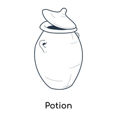 Potion icon vector isolated on white background, Potion sign , illustration with thin symbols or lined elements in outline style
