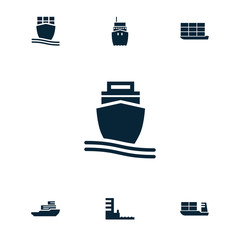 Collection of 7 vessel filled icons