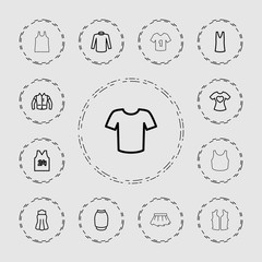 Collection of 13 shirt outline icons