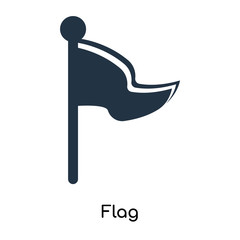 Flag icon vector isolated on white background, Flag sign , filled dark symbol