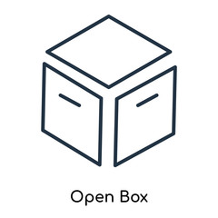 Open Box icon vector isolated on white background, Open Box sign , thin symbols or lined elements in outline style