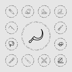 Collection of 13 blade outline icons