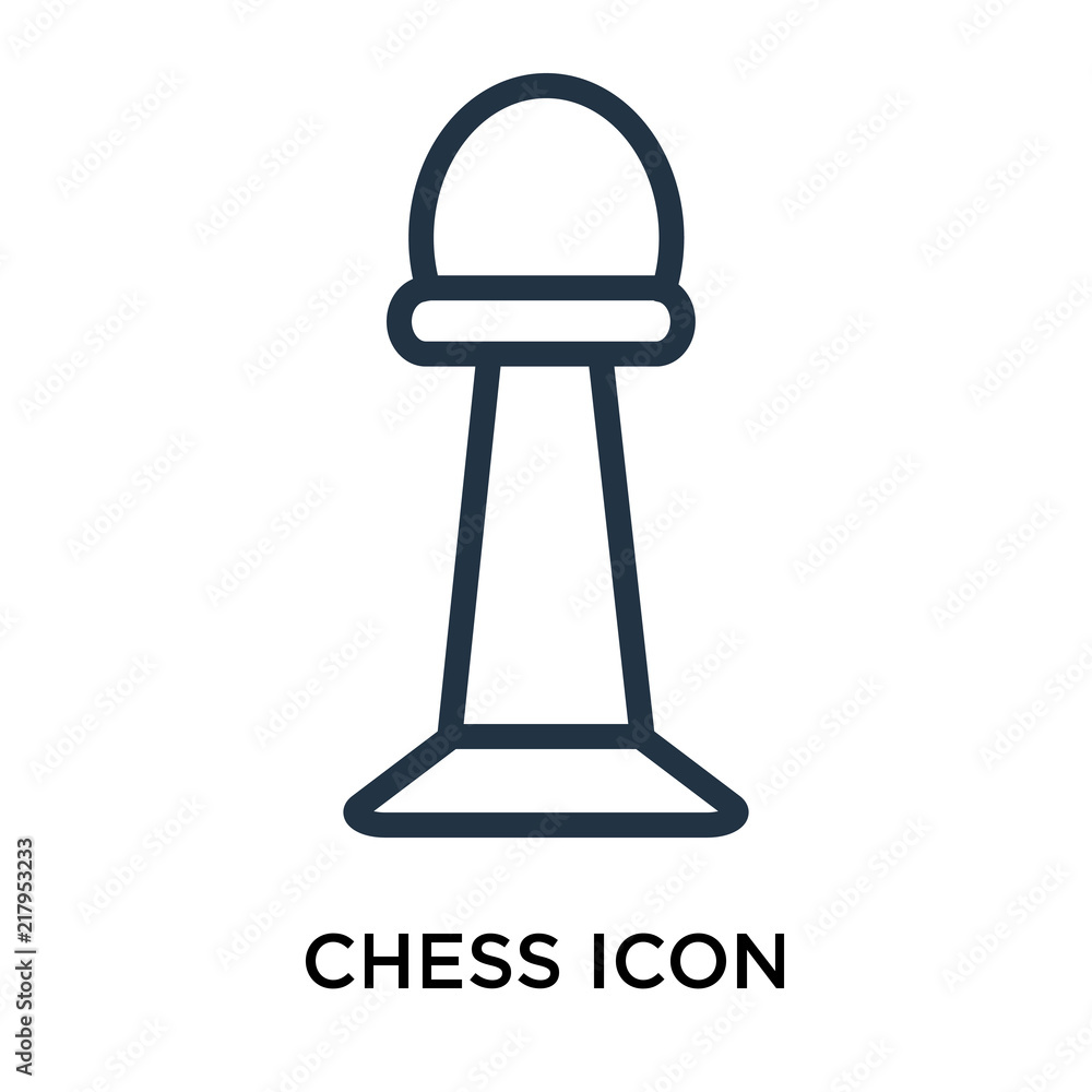 Poster chess icon vector isolated on white background, chess sign , thin symbol or stroke element design in