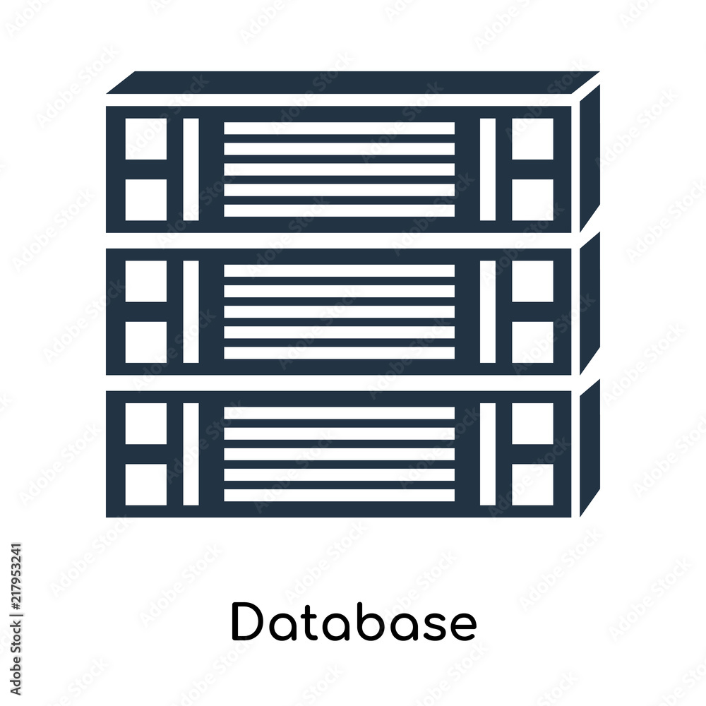 Poster database icon vector isolated on white background, database sign