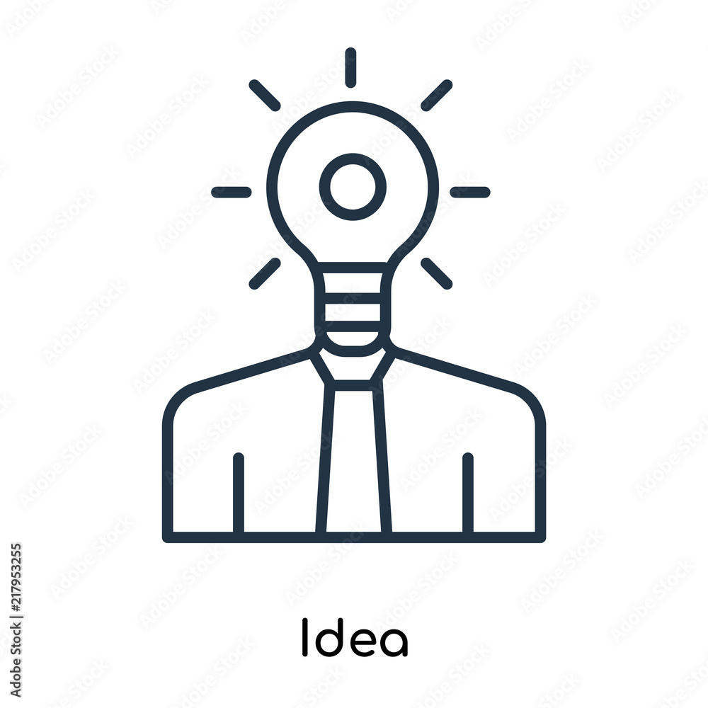 Poster idea icon vector isolated on white background, idea sign , thin symbols or lined elements in outline
