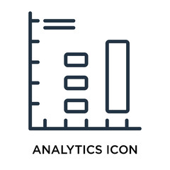 Analytics icon vector isolated on white background, Analytics sign , thin data symbols or linear machine learning design in outline style