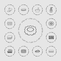 Collection of 13 soap outline icons