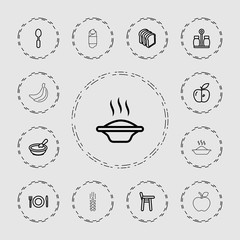 Collection of 13 eat outline icons