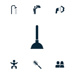 Collection of 7 toilet filled icons