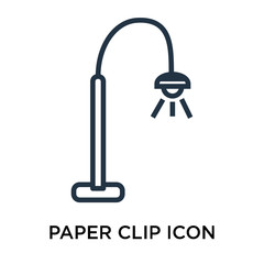 Paper clip icon vector isolated on white background, Paper clip sign , thin symbol or stroke element design in outline style