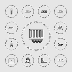 Collection of 13 ship outline icons