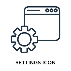 Settings icon vector isolated on white background, Settings sign , thin symbol or stroke element design in outline style