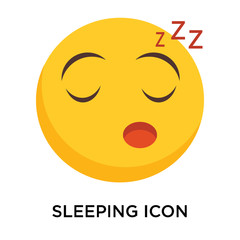 Sleeping icon vector isolated on white background, Sleeping sign
