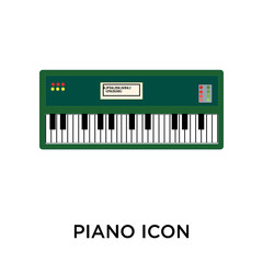 Fototapeta premium Piano icon vector isolated on white background, Piano sign