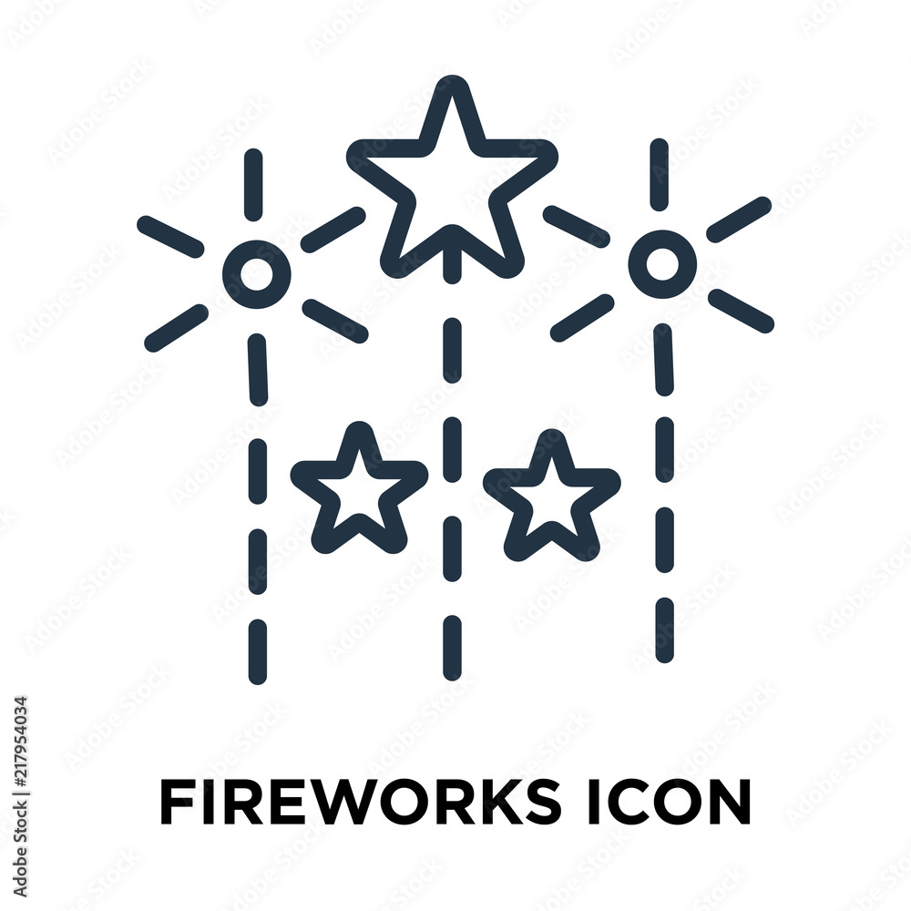 Poster fireworks icon isolated on white background. modern and editable fireworks icon. simple icons vector