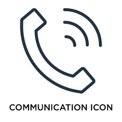 Communication icon vector isolated on white background, Communication sign , thin symbol or stroke element design in outline style