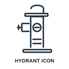 Hydrant icon vector isolated on white background, Hydrant sign , thin elements or linear logo design in outline style