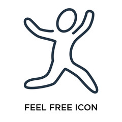 Feel Free icon vector isolated on white background, Feel Free sign , thin elements or linear logo design in outline style
