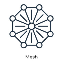 Mesh icon vector isolated on white background, Mesh sign , thin symbols or lined elements in outline style