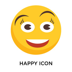 Fototapeta premium Happy icon vector isolated on white background, Happy sign