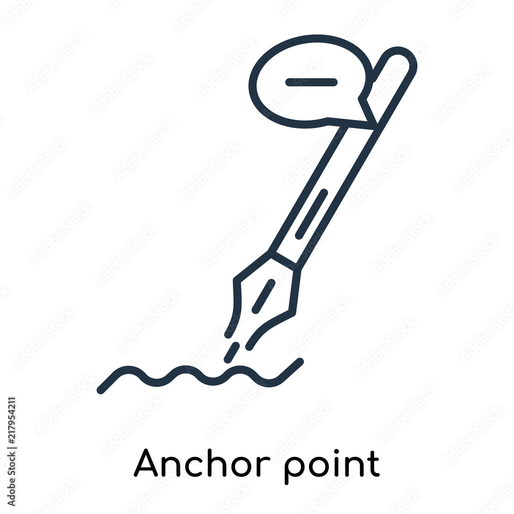 Poster anchor point icon vector isolated on white background, anchor point sign , thin symbols or lined ele