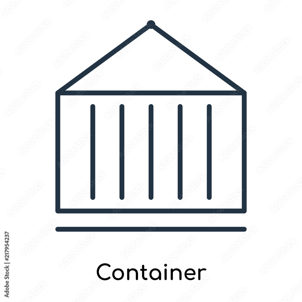 Poster container icon vector isolated on white background, container sign , thin symbols or lined elements 
