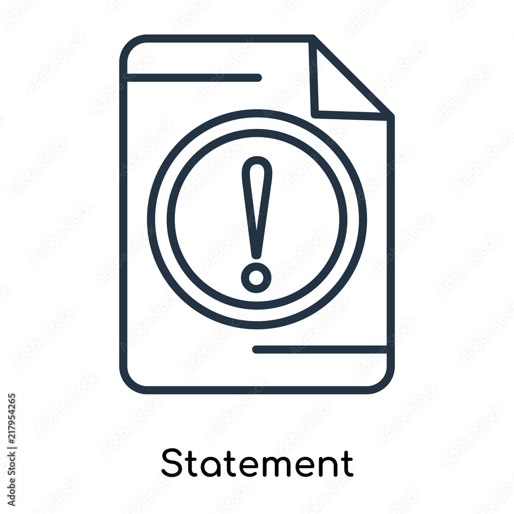 Poster statement icon vector isolated on white background, statement sign , thin symbols or lined elements 