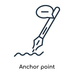 Anchor point icon vector isolated on white background, Anchor point sign , thin symbols or lined elements in outline style
