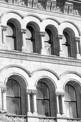 Fototapeta na wymiar Romanesque Revival Facade