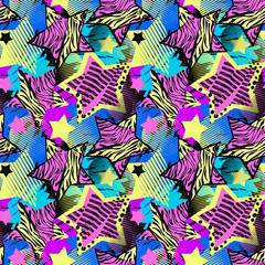 Abstract girl t-shirtl seamless rough grunge pattern, modern design template.