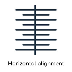 Horizontal alignment icon vector isolated on white background, Horizontal alignment sign , line symbols or linear logo design in outline style