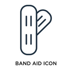 Band aid icon vector isolated on white background, Band aid sign , thin elements or linear logo design in outline style