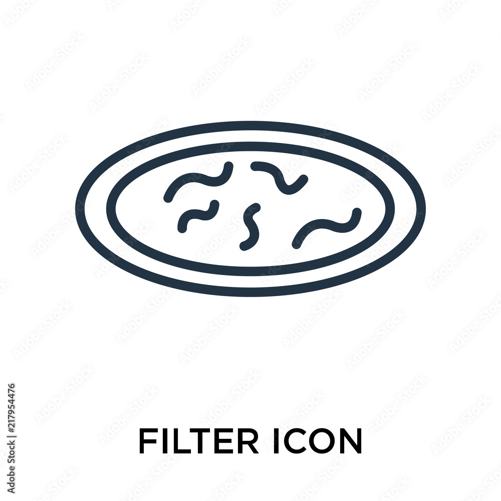 Poster filter icon vector isolated on white background, filter sign , thin symbol or stroke element design 