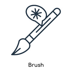 Brush icon vector isolated on white background, Brush sign , thin symbols or lined elements in outline style