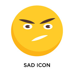 Sad icon vector isolated on white background, Sad sign
