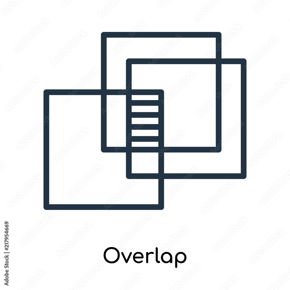 Poster overlap icon vector isolated on white background, overlap sign , line symbols or linear logo design 