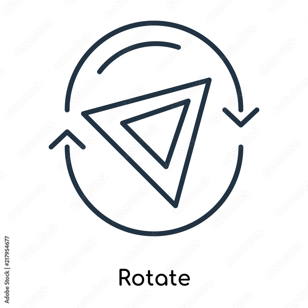 Poster rotate icon vector isolated on white background, rotate sign , thin symbols or lined elements in out