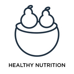 Healthy Nutrition icon vector isolated on white background, Healthy Nutrition sign , thin elements or linear logo design in outline style