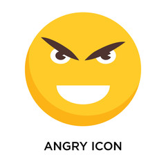 Angry icon vector isolated on white background, Angry sign