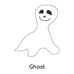 Ghost icon vector isolated on white background, Ghost sign , illustration with thin symbols or lined elements in outline style