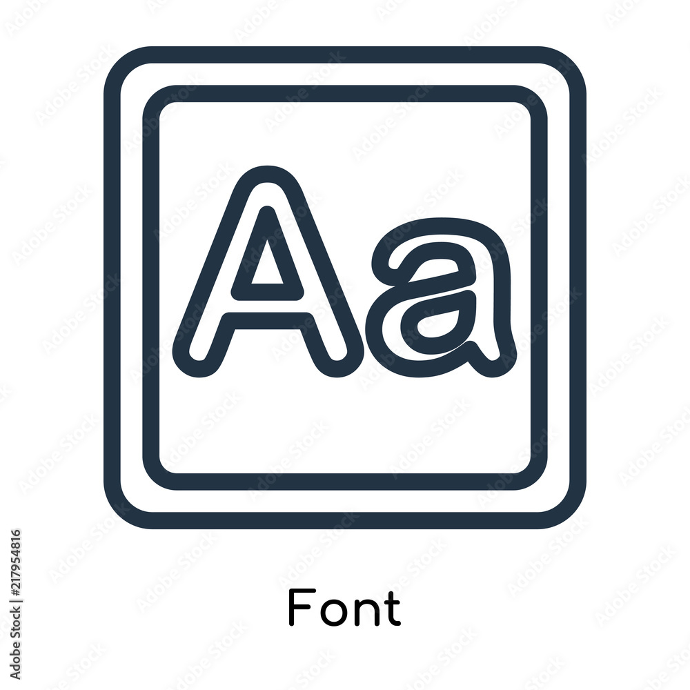 Poster font icon vector isolated on white background, font sign , line symbols or linear logo design in out